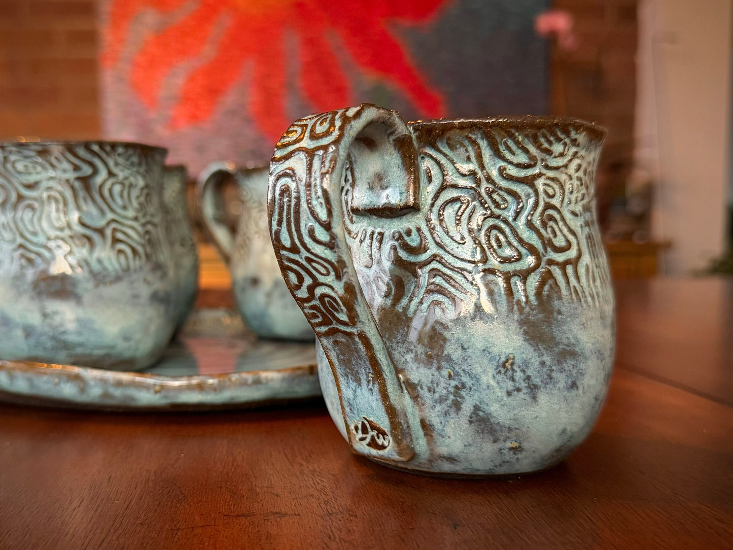 Handmade Pottery Coffee Cups (Set of 4) 8 oz.