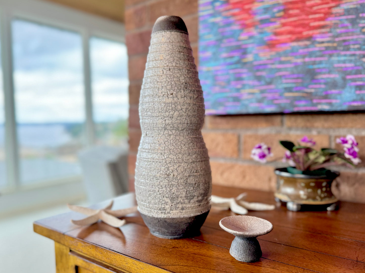Handmade Raku Pottery Decorative Vase