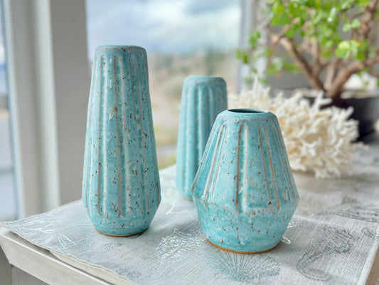 Handmade Pottery Vases - Set of 3