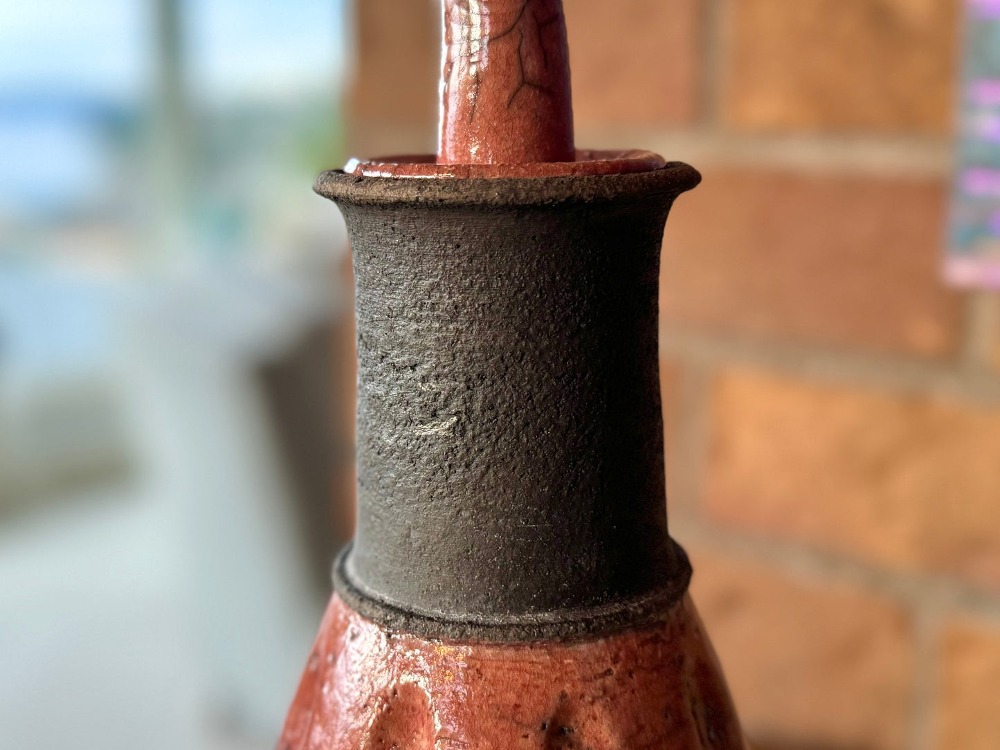 Handmade Raku Pottery Decorative Vessel